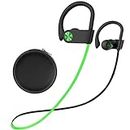 Stiive Bluetooth Headphones, Wireless Sports Earbuds IPX7 Waterproof with Mic, Stereo Sweatproof in-Ear Earphones, Noise Cancelling Headsets for Gym Running Workout, 12 Hour Playtime - GreenBlack