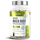 Organic Maca Root Complex 11,000mg, 180 Capsules, Black & Yellow Macca Herbal Booster, Peruvian Ginseng (not Tablets or Powder), Super Strength, 3 Month Supply with Black Pepper for Women & Men