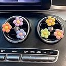 Whaline 6 Pieces Flowers Car Air Vent Clips with Fragrance Pads Colorful Daisy Flower Car Air Freshener Charm Flowers Air Vent Decorations Cute Car Accessories Car Interior Decor for Girls Women