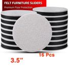 Cuscinetti per mobili adesivi cuscinetti in feltro cursori movimento 3,5 pollici spesso nero rotondo 16 pz