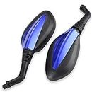 CLEO 8mm Blue Side Mirrors for GY6 50cc 125cc 150cc 250cc Chinese Scooter Moped Motorcycle Rear View Mirror