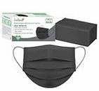 Indiana as offered by nature Non-Woven Fabric 3 Ply Mask With Nose Pin Black, Ultrasonic Soft Loops Pack of 100), Unisex