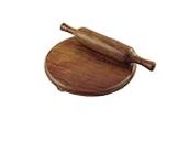 Craft Mshopr Kids Wooden Chakla Belan Playset - Child-Sized Kitchen Utensils for Pretend Cooking - Mini Chakla Belan Toy, Non-Toxic - Small Size: 5x5x1 inches