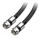 Cable Matters CL2 in-Wall Rated (CM) Quad Shielded Coaxial Cable 50 ft (RG6 Cable, Coax Cable) in Black