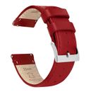 Crimson Red Leather Red Stitching Watch Band Watch Band