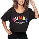 Zumba Women's Move Workout Crop Top, M, Zumba Black
