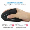 Ergonomic Wireless Mouse 2.4GHz Optical Vertical Mice For PC Computer Laptop
