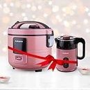 Gleevers The Better Home FUMATO Wedding Gift Set | Perfect Gifting Combo | Stylish and Functional Kitchen Appliances Gift Set (Rice Cooker + Electric Kettle (Pink))