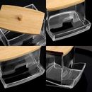 Square Clear Plastic Box Cotton Swab Toothpick Storage Home Organization-wf