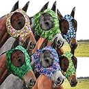 Chunful 6 Pcs Horse Fly Masks for Horses with Ears Smooth and Comfortable Fly Masks Cashel Fly Mask Elasticity Horse Face Mask Horse Masks Covering for Horses Riding Supplies(Medium, Flamingo)