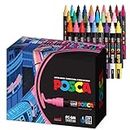 29 5M Medium Posca Markers with Reversible Tips, Set of Acrylic Paint Pens for Art Supplies, Fabric Paint, Fabric/Art Markers