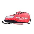 Tennis Bag with Shoe Compartment, Badminton Equipment Bag, Racket Cover Holder Case Carrying Bag for Squash, Pickleball, Fitness, Sports (4 Rackets, Red)