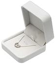 Classic Velvet Jewelry Gift Box Case for Necklace Pendant (White)