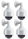 4X Kamera-Attrappe Dummy Dome Überwachungskameras mit Objektiv, Blinkender LED, wasserdicht, Verwendung im Innen- und Außenbereich