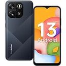 Blackview WAVE 6C Android 13 téléphones portables débloqués, Écran 6.5" Smartphones Pas Cher 4G, 4Go+32Go/SD-1To, Batterie 5100mAh, Octa core, 8MP+5MP/Double SIM/Face ID/GPS/2Ans de Garantie-2024 Noir