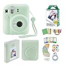 Fujifilm Instax Mini 12 Instant Camera with Case, 20 Fuji Films, Decoration Stickers, Frames, Photo Album and More Accessory kit (Mint Green)
