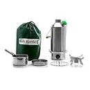 Kelly Kettle Base Camp Stainless Steel Basic Kit 54 oz.(1.6 LTR) Large Stainless Steel Camp Kettle, Lightweight Camping Kettle with Whistle, Camp Stove for Fishing, Hunting, Hiking, Survival Gear