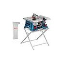 Bosch Professional BITURBO GTS 18V-216 cordless table saw (216 mm saw blade diameter, incl. dust bag, GTA 560 saw stand, excluding rechargeable batteries and charger, in cardboard box), Blue