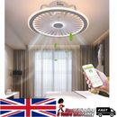 Moderno Ventilador de Techo Cerrado Luz LED 3 Colores Lámpara de Araña con Control Remoto Reino Unido