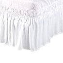 PiccoCasa Elasticated Bed Skirt Ruffled Bed Base Wrap Around Bed Valance Sheet, Brushed Microfiber Bedding Sheet Frame with 38cm Ruffle (Double, Snow White)