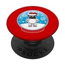 Christmas Pug Snow Globe Santa Dog Pet Lover Gift PopSockets PopGrip: Ausziehbarer Sockel und Griff für Handys/Tablets mit Tauschbarem Top