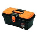 Taparia PTB16 Compact Plastic Tool Box with Organizer (Orange and Black)