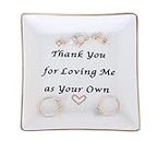 PUDDING CABIN Gift for Mom Ring Dish Square Trinket Tray - Thank You for Loving Me as Your Own - Mother in Law Gift, Mother's Day Gift, Perfect Present for Mothers Stepmother Gifts