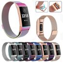 Magnetic Milanese Stainless Steel Wrist Band Strap For Fitbit Charge 4 /Charge 3