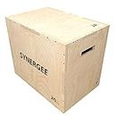 Synergee 3 in 1 Wood Plyometric Box for Jump Training and Conditioning. Wooden Plyo Box All in One Jump Trainer. Size - 24/20/16