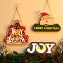 LED Lighted Merry Christmas Decor Christmas Door Sign Funny with Hanging Rope