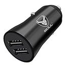 iSOUL Car Charger, USB Car Cigarette Lighter Charger, 12V/24V (DC 5V) 3.1A USB car phone charger Adapter 2-Port, Fast Charging for iPhone 12 11 X Pro Max Samsung Galaxy iOS Android Devices Black
