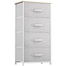 YITAHOME Chest of Drawer - Fabric Storage Tower with 4 Drawers, Organizer Unit for Bedroom, Living Room, Hallway, Closets & Nursery - Sturdy Steel Frame (Light Gray)