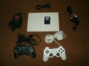 Sony PlayStation 2 Slim Japanese Import Ceramic White Console With Games