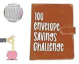 100 Envelope Savings Challenge Binder - Raccoglitore da 100 buste, modo facile e divertente per risparmiare 5.050 - Raccoglitore da buste, raccoglitore di risparmio, libro di bilancio con buste