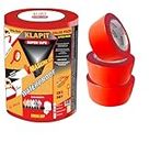 KLAPiT WATERPROOF: High Precision Masking Tape, Industrial Painter’s Tape, 48mm x 50m - Perfect for Automotive Refinish, Home, Arts, Crafts, DIY Projects & More! [Red, 3 Rolls]