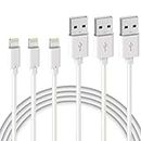 Quntis iPhone Charger Cord, 3Pack 6ft Mfi Certified Lightning Charging Cable, Compatible with iPhone 14 13 12 11 Xs Max XR X 8 7 6 Plus SE, iPad, iPod, Airpods - White